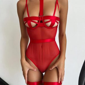 DOMINATRIX Playsuit - Red