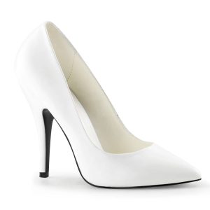 SEDUCE-420 White Leather High Heels